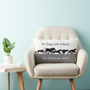 Rectangle Aucun chien laissé derrière Lumbar Coussin