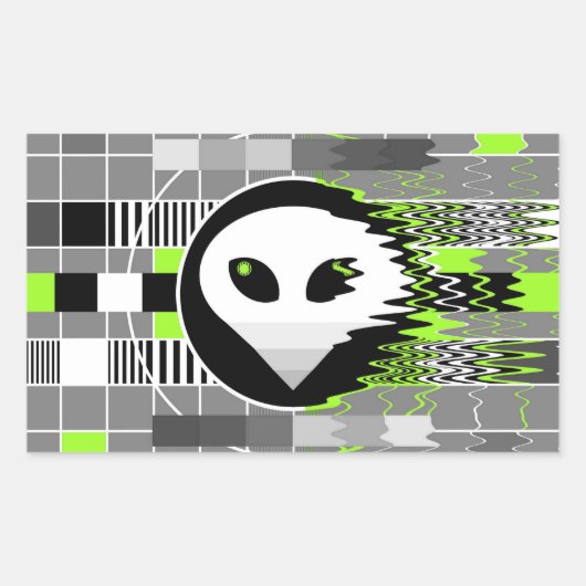 rectangle autocollant TV Alien (Devant)