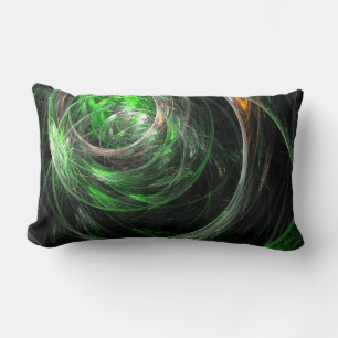 Rectangle Autour du monde Vert Abstrait Art Lumbar Coussin