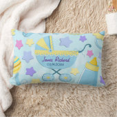 Rectangle Baby Blue Stars et Carriage Keepsaké Coussin (Couverture)