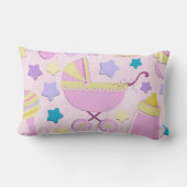 Rectangle Baby Rose Stars et Carriage Keepsaké Coussin (Verso)