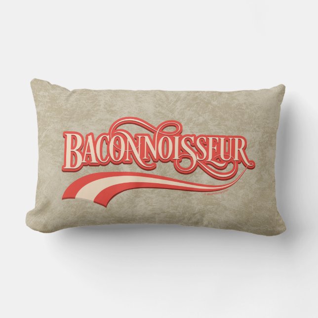 Rectangle Baconnoisseur (amoureux du bacon) lombaire coussin (Recto)