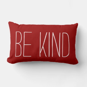 Rectangle Be Kind, texte blanc sur le Coussin Lumbar Crimson