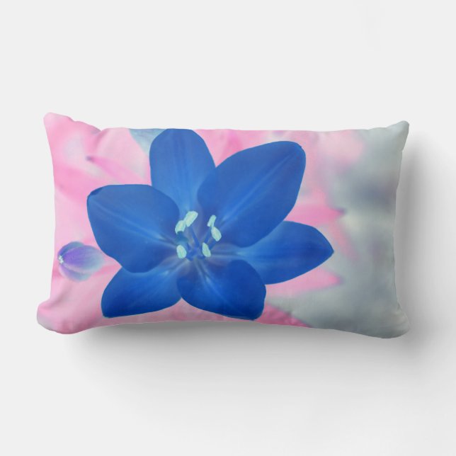 Rectangle Beau Neon bleu Lily Coussin Coussin (Recto)