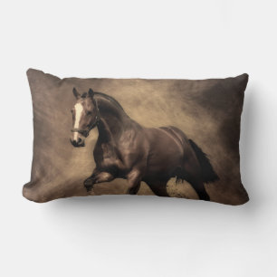 Rectangle Belle housse de coussin de cheval brun