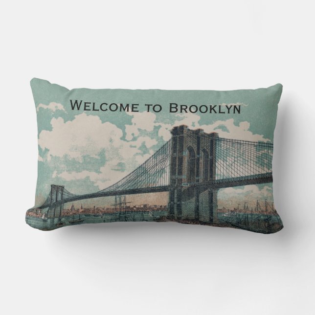 Rectangle Bienvenue à Brooklyn Lumbar Coussin (Recto)