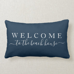Rectangle Bienvenue au Coussin Lumbar de Beach House