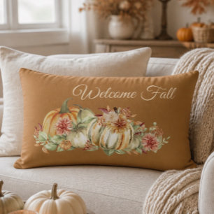 Rectangle Bienvenue Automne Coussin Lombaire Saisonnière