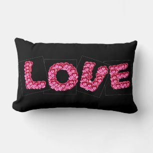 Rectangle Big Love Little Hearts Coussin