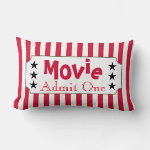 Rectangle Billet de cinéma rétro pour coussin de home cinéma