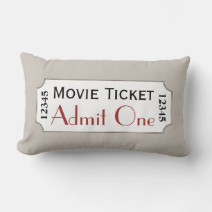 Rectangle Billets de cinéma gris chaud Coussin de cinéma