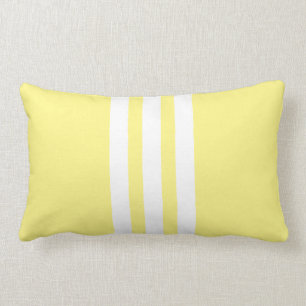 Rectangle Blanc, coussin lombaire jaune-clair de rayure