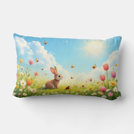 Rectangle Blossom Bunny Coussin (Verso)