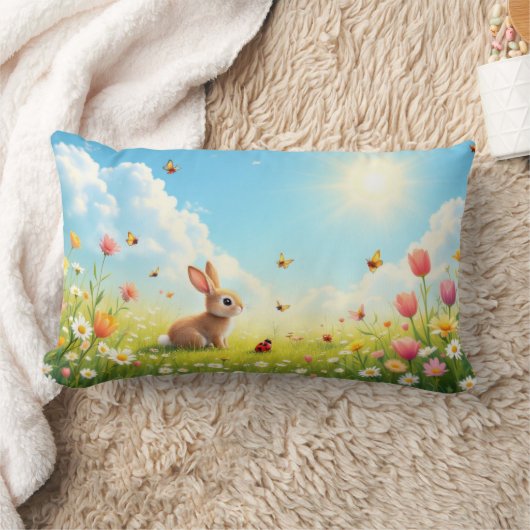Rectangle Blossom Bunny Coussin (Couverture)
