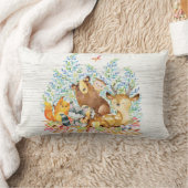 Rectangle Bois Animaux Baby Nursery Coussin (Couverture)