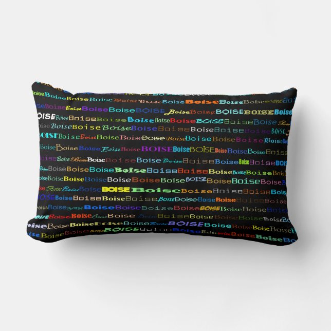 Rectangle Boise Texte Design I Lumbar Coussin (Recto)