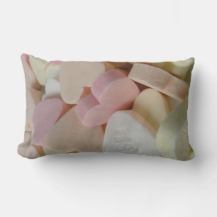 Rectangle bonbon valentine pastel rose coussin