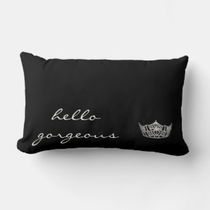 Rectangle Bonjour magnifique Coussin de la couronne de conco