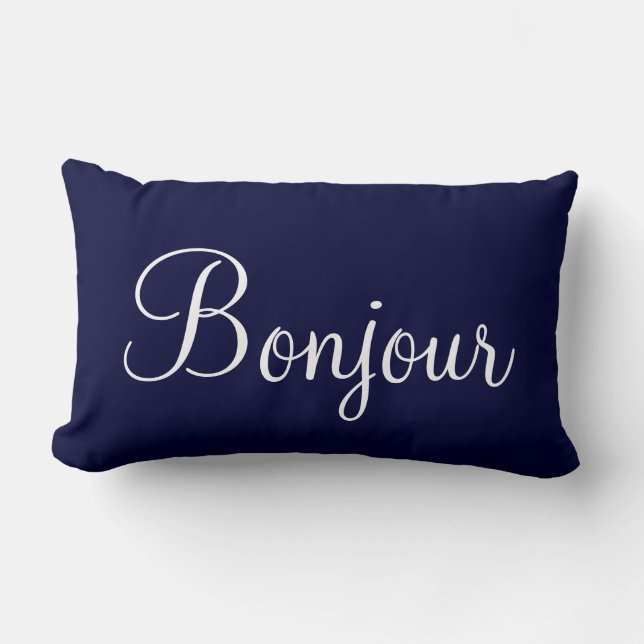 Rectangle Bonjour Paris Lumbar Coussin (Recto)