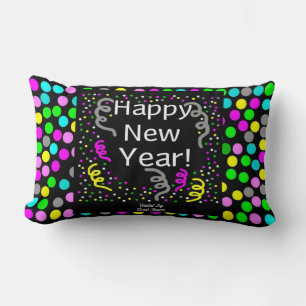 Rectangle Bonne année Salutations Lumbar Coussin