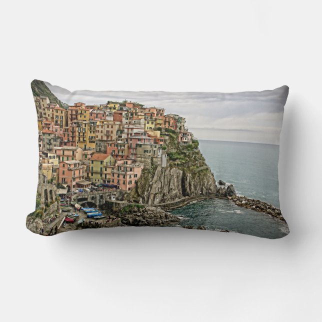 Rectangle Bord de l'Italie - le Manarola - coussin (Recto)