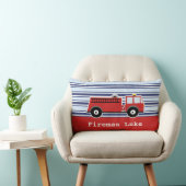Rectangle Boys Fire Engine Personnalisé Coussin (Chaise)