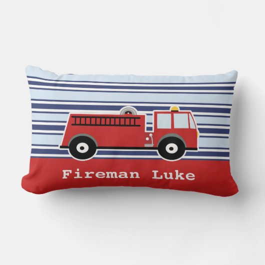 Rectangle Boys Fire Engine Personnalisé Coussin (Recto)