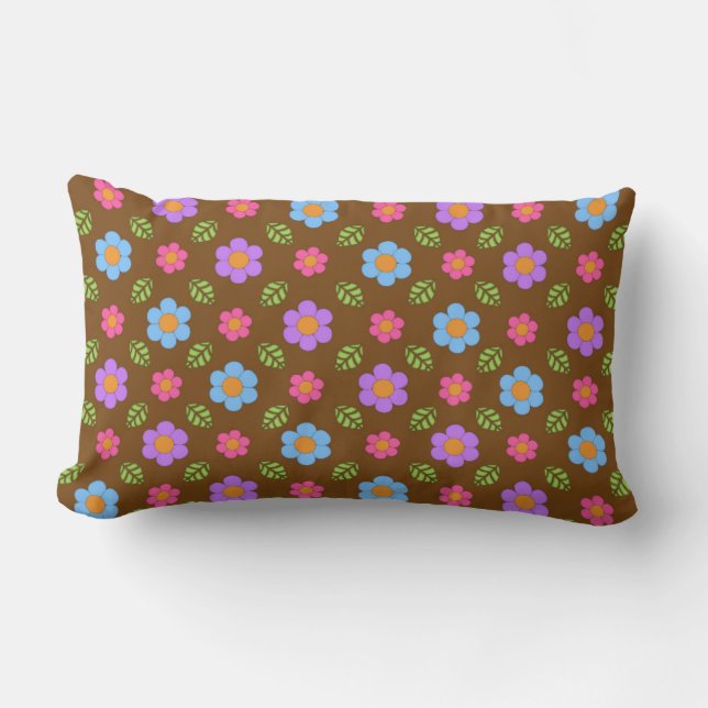 Rectangle Brown Coussin floral Whimsy (Recto)