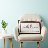 Rectangle Brown et blanc Nom de Monogramme Garde Coussin (Chaise)