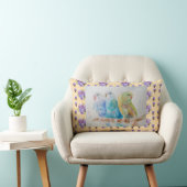 Rectangle Budgie Aquarelle budgies Coussin Jaune Floral (Chaise)
