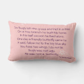 Rectangle Bugly Butfly Story temps coussin rose (Verso)