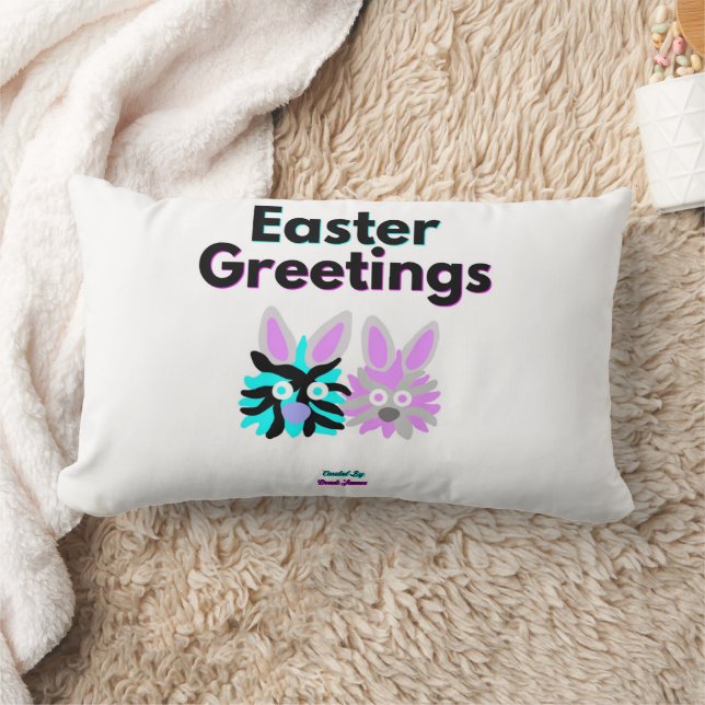 Rectangle Bunny Fuzzies Lumbar Coussin (Couverture)