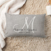 Rectangle Burlap gris rustique personnalisé Imprimer Coussin (Couverture)