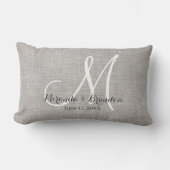 Rectangle Burlap gris rustique personnalisé Imprimer Coussin (Recto)