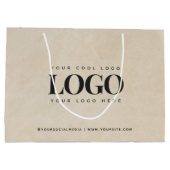 Rectangle Business Logo Beige Promotion Custom Groot Cadeauzakje (Achterkant)
