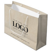 Rectangle Business Logo Beige Promotion Custom Groot Cadeauzakje (Voorkant Gekanteld)