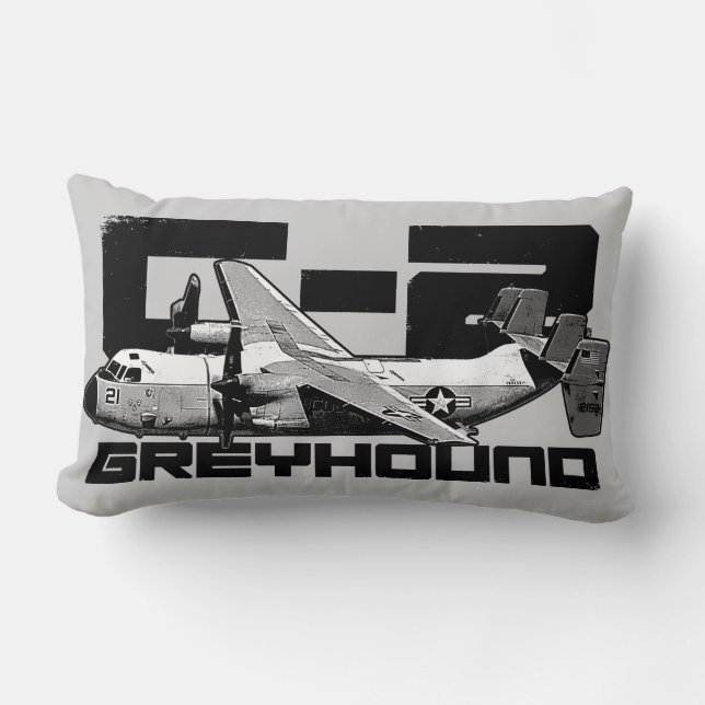 Rectangle C-2 Polyester de Greyhound Lumbar Coussin 13" x 21 (Recto)