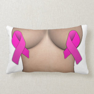 Rectangle Cancer du sein Ruban rose Lumbar Coussin