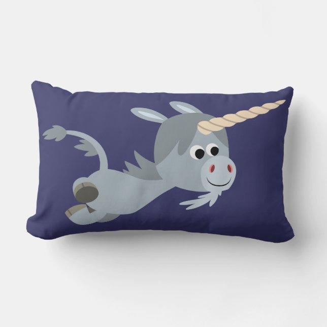 Rectangle Caricature Cute Unicorn Dans Un Coussin Vite (Recto)
