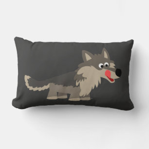 Rectangle Caricature mignon Coussin Wolfe affamé
