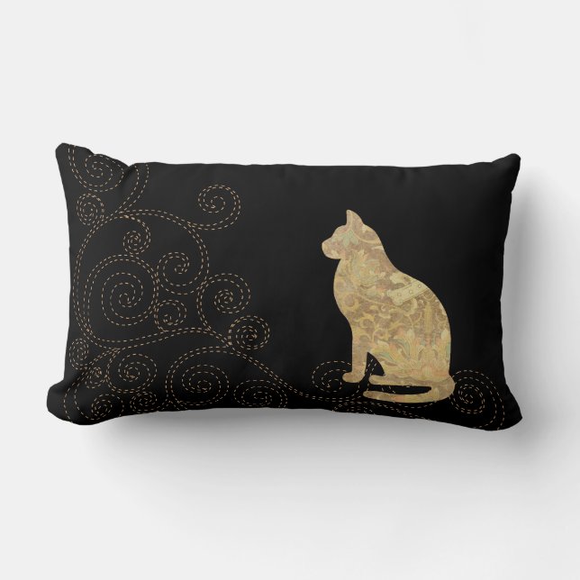 Rectangle Cat Brocade avec Coussin Lumbar (Recto)