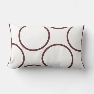 Rectangle cercles marron sur coussin moderne blanc