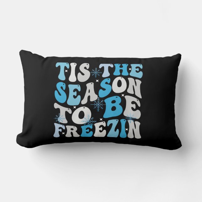 Rectangle C'est la saison d'être transi coussin d'hiver conf (Recto)
