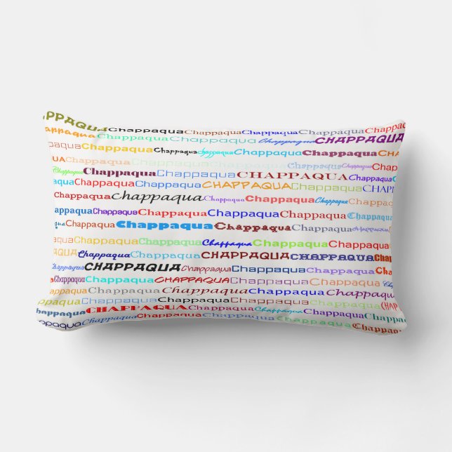 Rectangle Chappaqua Texte Design II Lumbar Coussin (Recto)