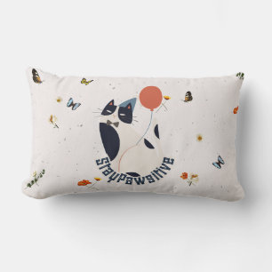 Rectangle Chat Tuxedo Fantaisiste Coussin Lombaire Stay Paws
