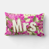 Rectangle Cherry Blossom Yellow Pink Coussin de Mme Bride (Verso)