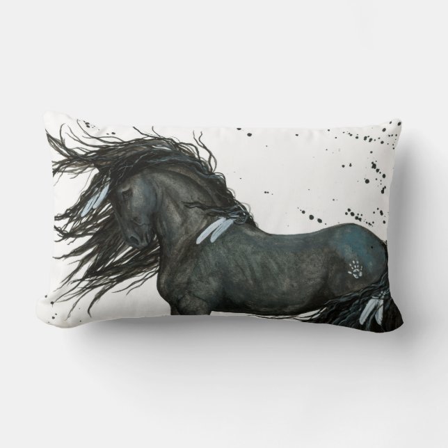 Rectangle Cheval noir par le coussin de Bihrle (Recto)