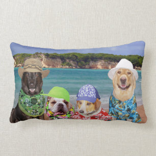 Rectangle Chiens sur le coussin de plage