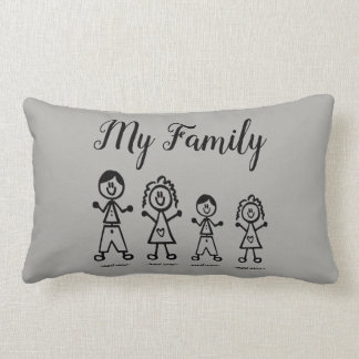 Rectangle Chiffre personnalisé coussin de bâton de famille