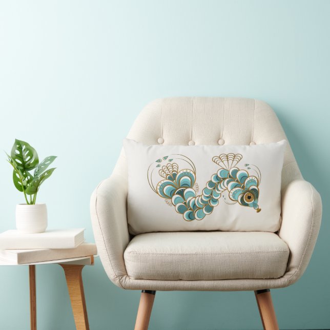 Rectangle Chimera - Peacock Seahorse Lumbar Coussin (Chaise)